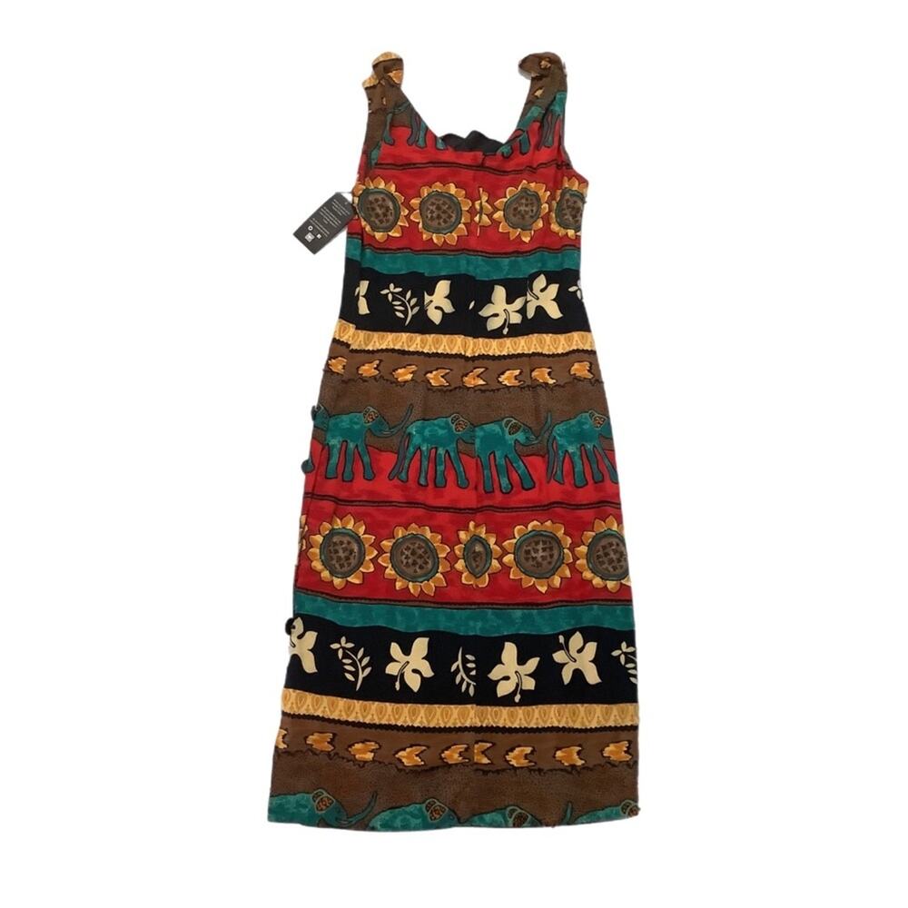 WNY Sunflower & Elephants Side-open Dress